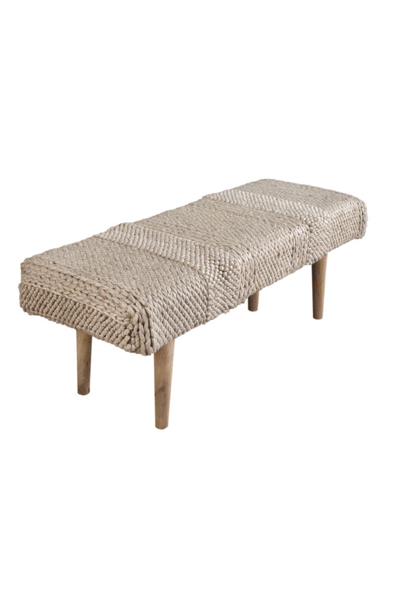 Anaya Textured Handwoven Bench, Main, color,
