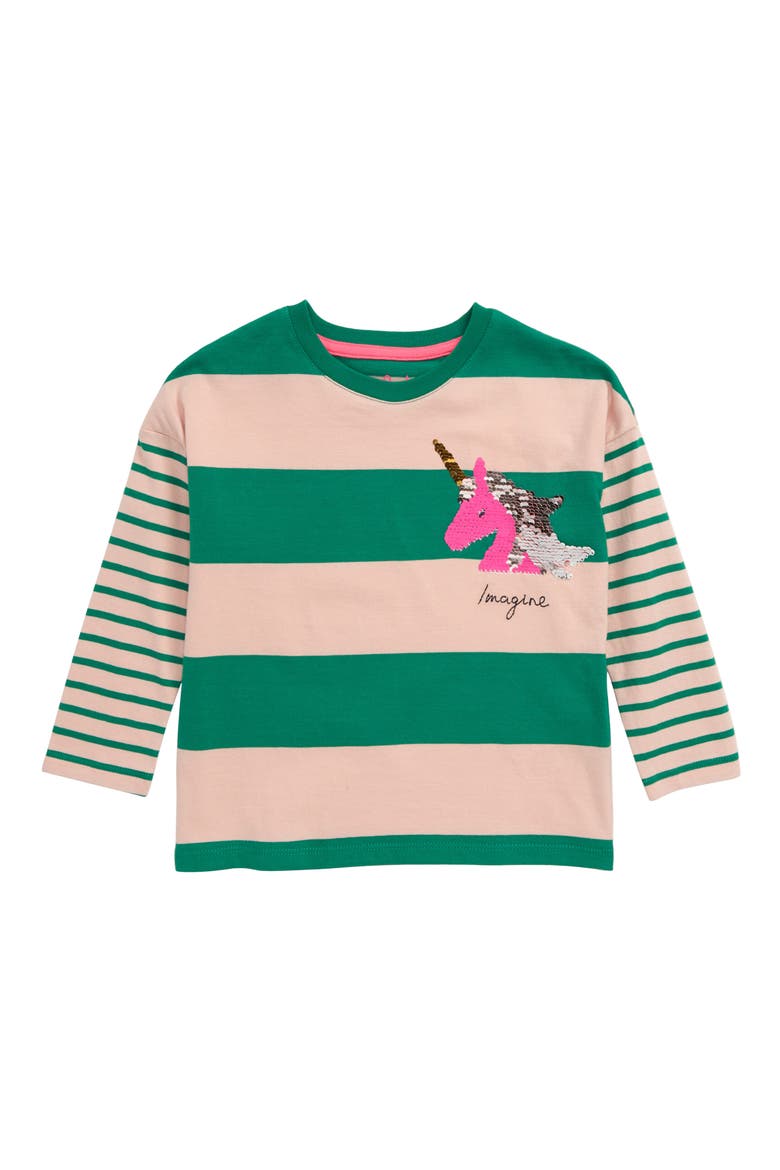 Color Change Sequin Long Sleeve T-Shirt, Alternate, color, GREEN/ DUSTY PINK IMAGINE