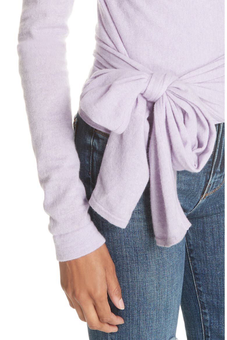 Cashmere Wrap Sweater, Alternate, color, LAVENDER