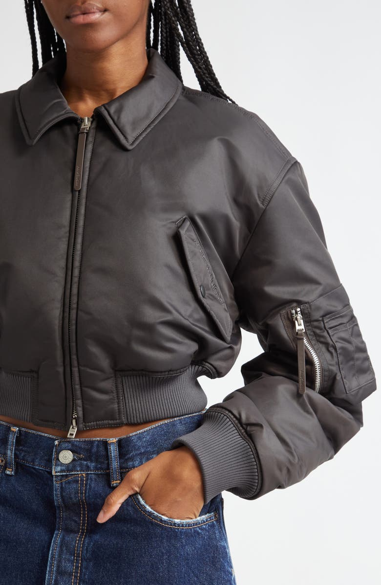 Acne Studios Shiny Bomber Jacket, Alternate, color, 