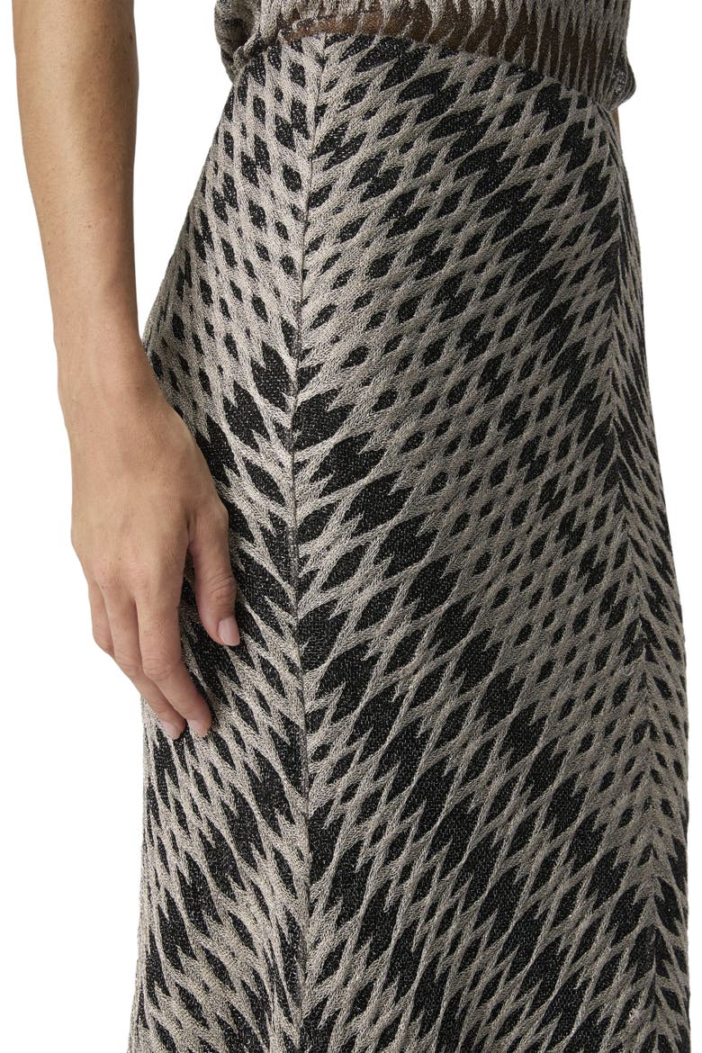 Long Skirt In Viscose Blend With 3d Diamond Pattern, Alternate, color, Beige