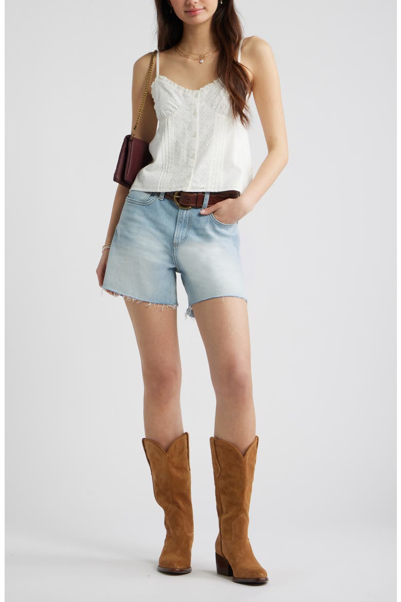 Cotton Eyelet Pintuck Camisole, Alternate, color, IVORY