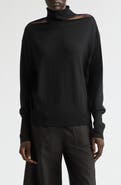 Courrèges Shoulder Cutout Merino Wool Sweater