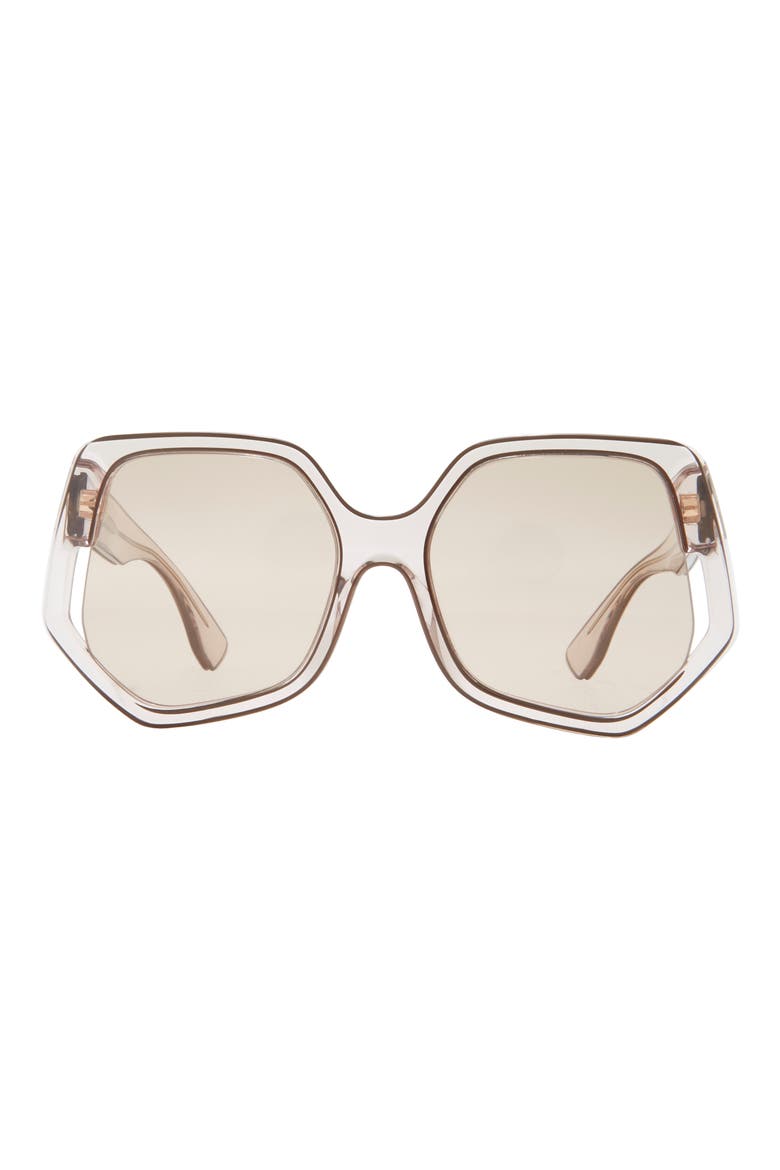 55mm Irregular Special Project Sunglasses, Main, color, TRANSPARENT BEIGE