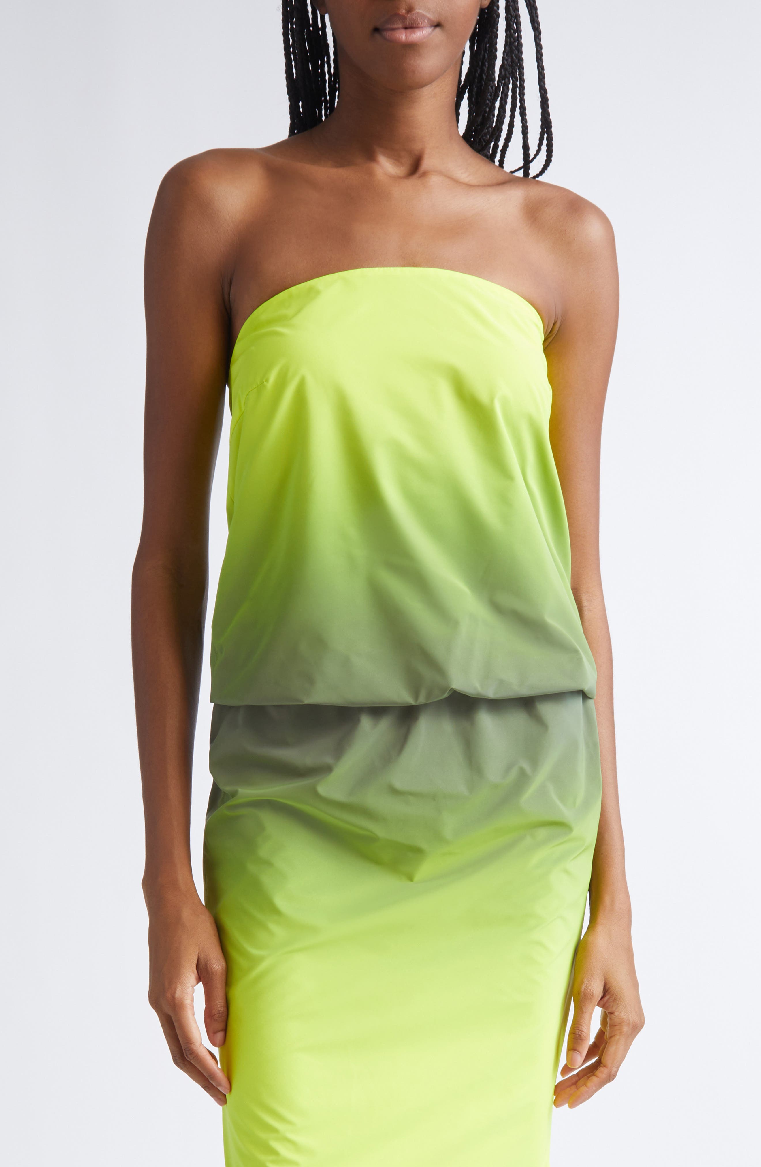 Gradient Reflective Strapless Bubble Top