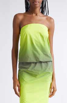Gradient Reflective Strapless Bubble Top