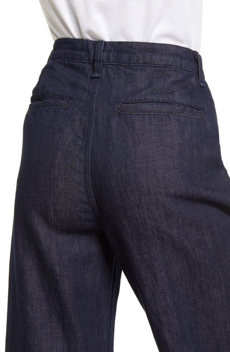 ASKK NY High Waist Cotton & Linen Trouser Jeans, Alternate, color, 