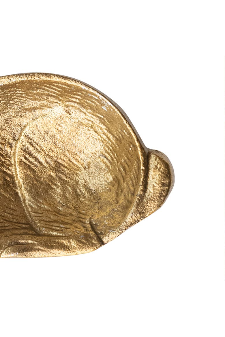 Cast Aluminum Rabbit Shaped Dish, Alternate, color, Gold