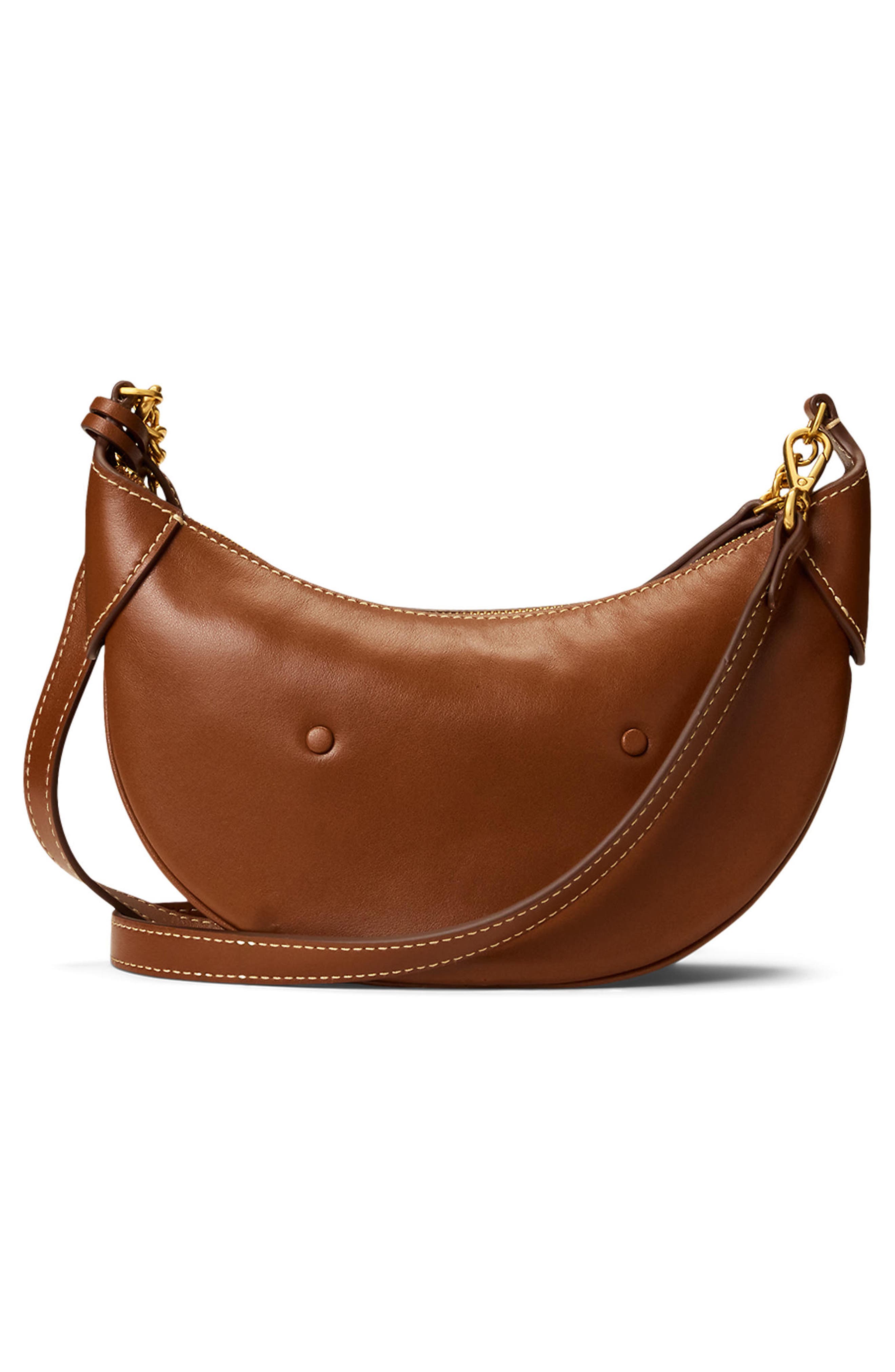 Polo Ralph Lauren Mini Polo ID Chain Leather Crossbody Bag, Alternate, color, Cuoio