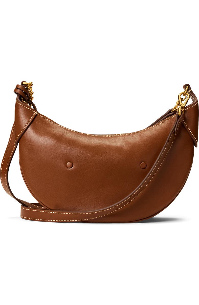 Polo Ralph Lauren Mini Polo ID Chain Leather Crossbody Bag, Alternate, color, Cuoio