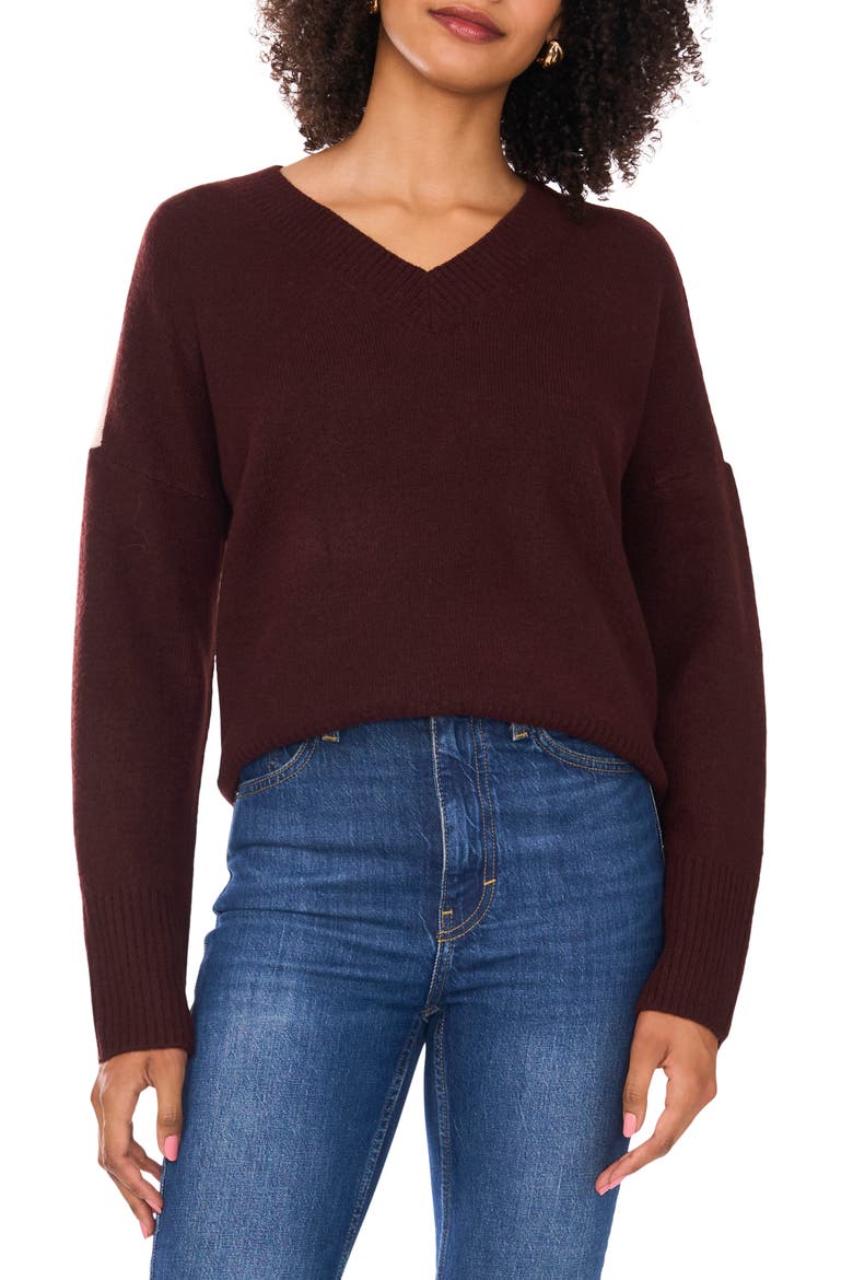 Contrast High-Low Sweater, Main, color, PORT/ MALTED