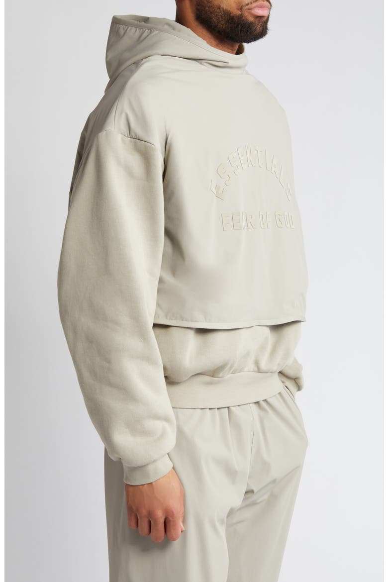 Nylon & Fleece Hoodie, Alternate, color, SEAL/ SEAL