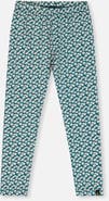 Deux par Deux Organic Cotton Ditsy Flower Elastic Waist Leggings