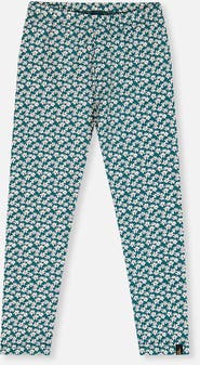 Deux par Deux Organic Cotton Ditsy Flower Elastic Waist Leggings