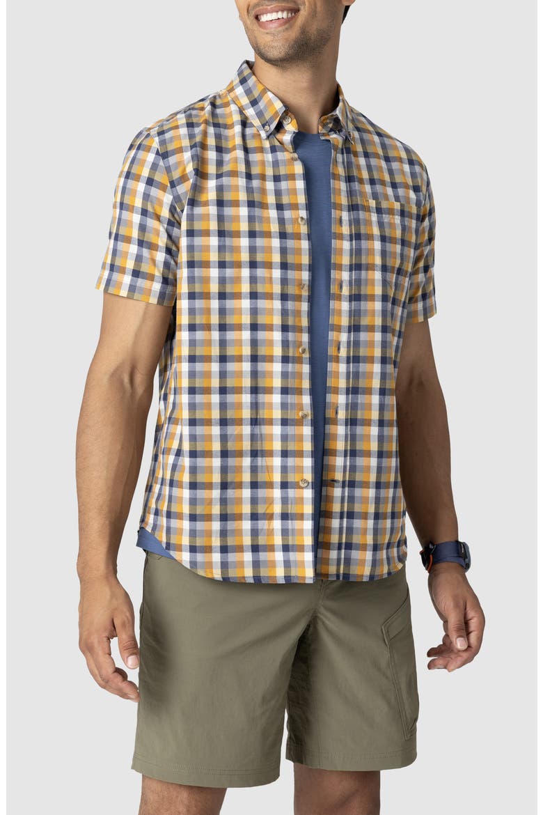 Rooftop Short Sleeve Button-Down Shirt, Alternate, color, SEDONA PLAID