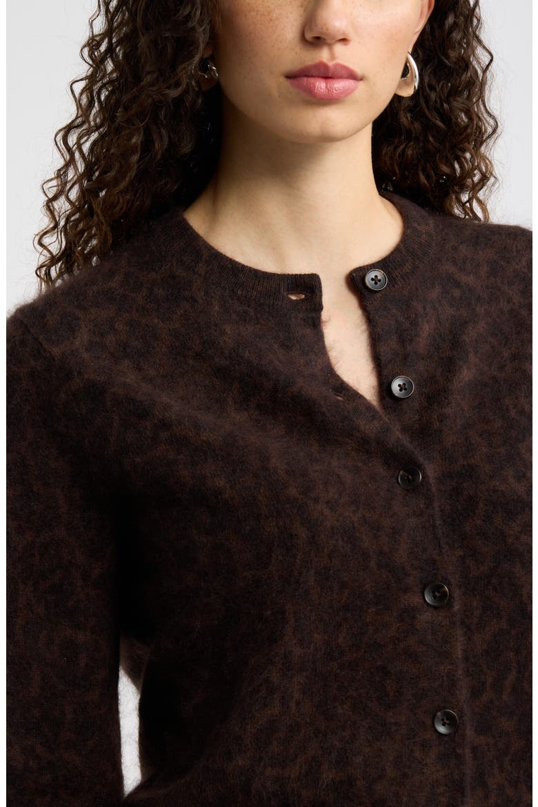 Brushed Leopard Print Cashmere Cardigan, Alternate, color, BLACK- BROWN M LEONE LEOPARD