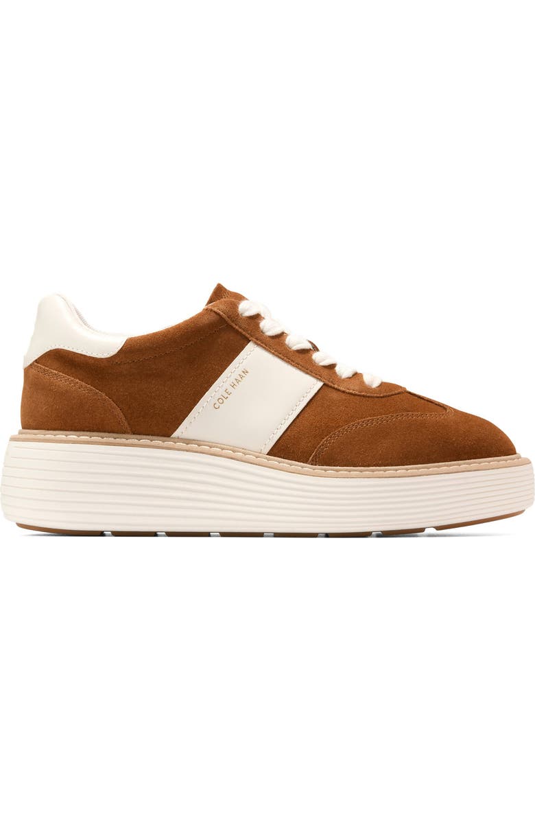 Cole Haan ØriginalGrand Max Platform Sneaker, Alternate, color, Tobacco Suede / Ivory Leather