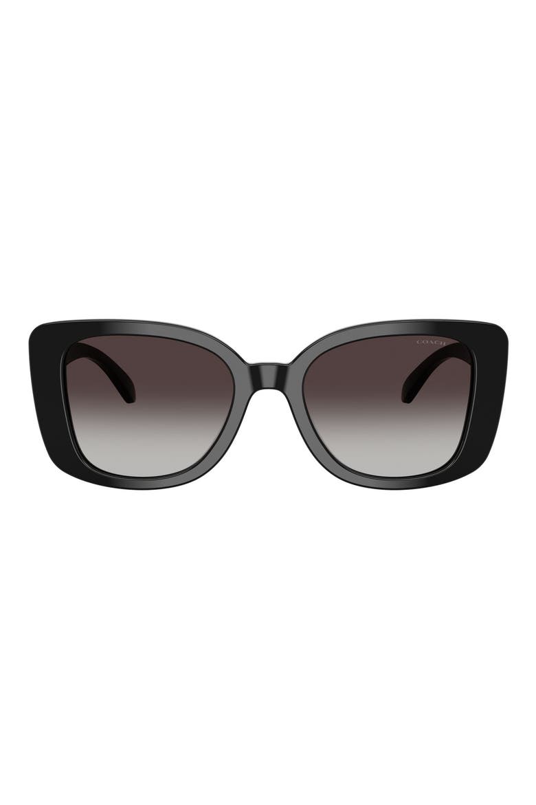 52mm Gradient Square Sunglasses, Main, color, BLACK / GREY GRADIENT