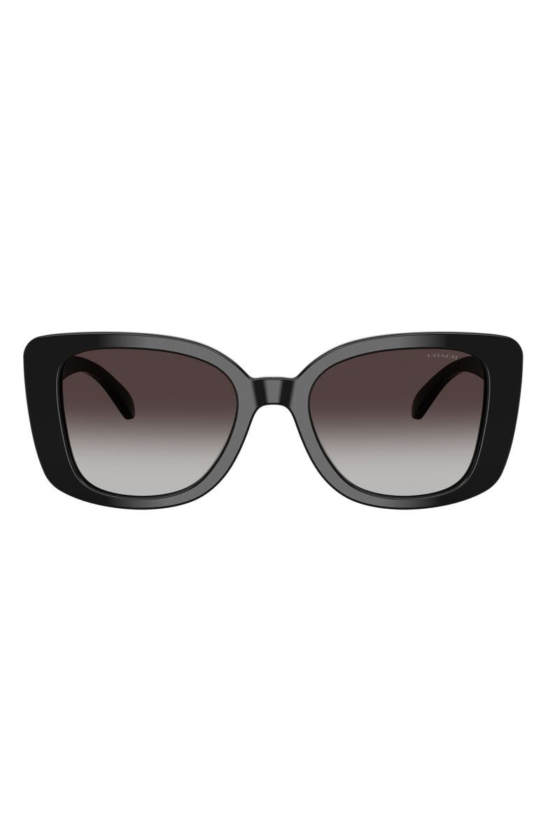 COACH 52mm Gradient Square Sunglasses, Main, color, Black / Grey Gradient
