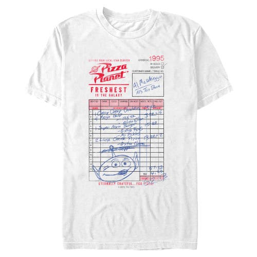 Toy Story Distressed Pizza Order Graphic T-shirt In White