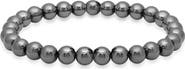 HMY JEWELRY Hematite Beaded Stretch Bracelet