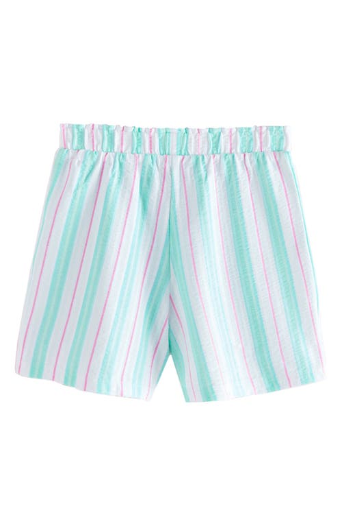 Next Kids' Stripe Cotton Pull-on Shorts In Blue
