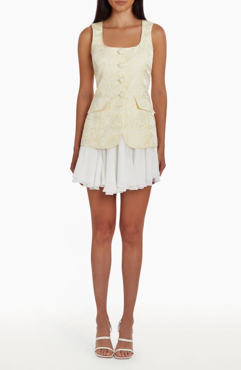 Lilibet Jacquard Flare Minidress