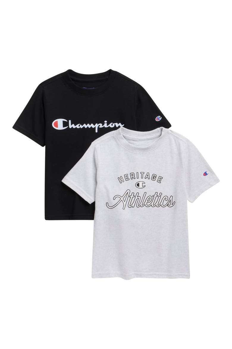 Kids' 2-Pack Assorted Graphic T-Shirts, Main, color, HEATHER WHITE