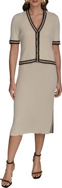Donna Karan New York Ribbed Dress & Sweater Set