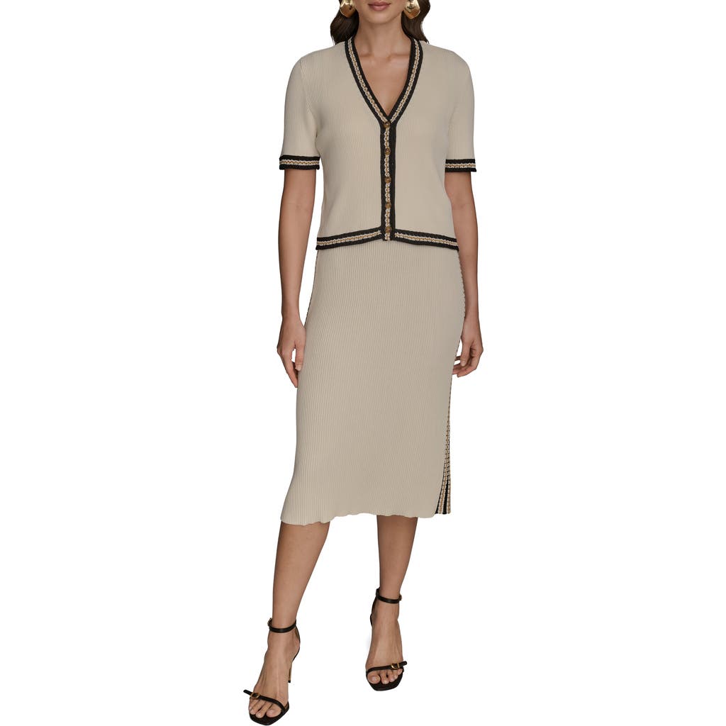 Donna Karan New York Ribbed Dress & Sweater Set