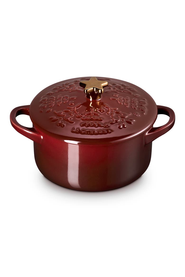 Noël Collection Stoneware Cocotte, Alternate, color, GARNET