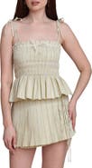 Avec Les Filles Sleeveless Smocked Peplum Top