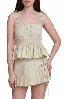 Sleeveless Smocked Peplum Top