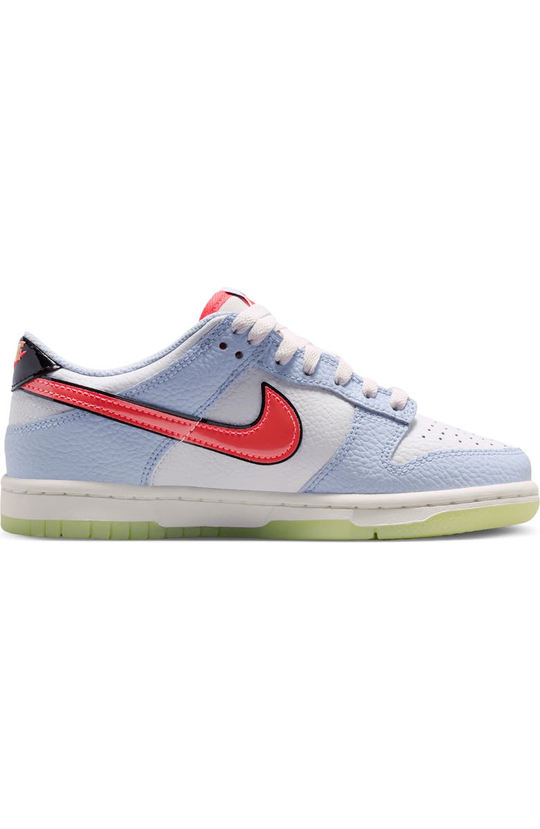Nike Kids' Dunk Low Sneaker, Alternate, color, White/ Blue/ Black/ Crimson