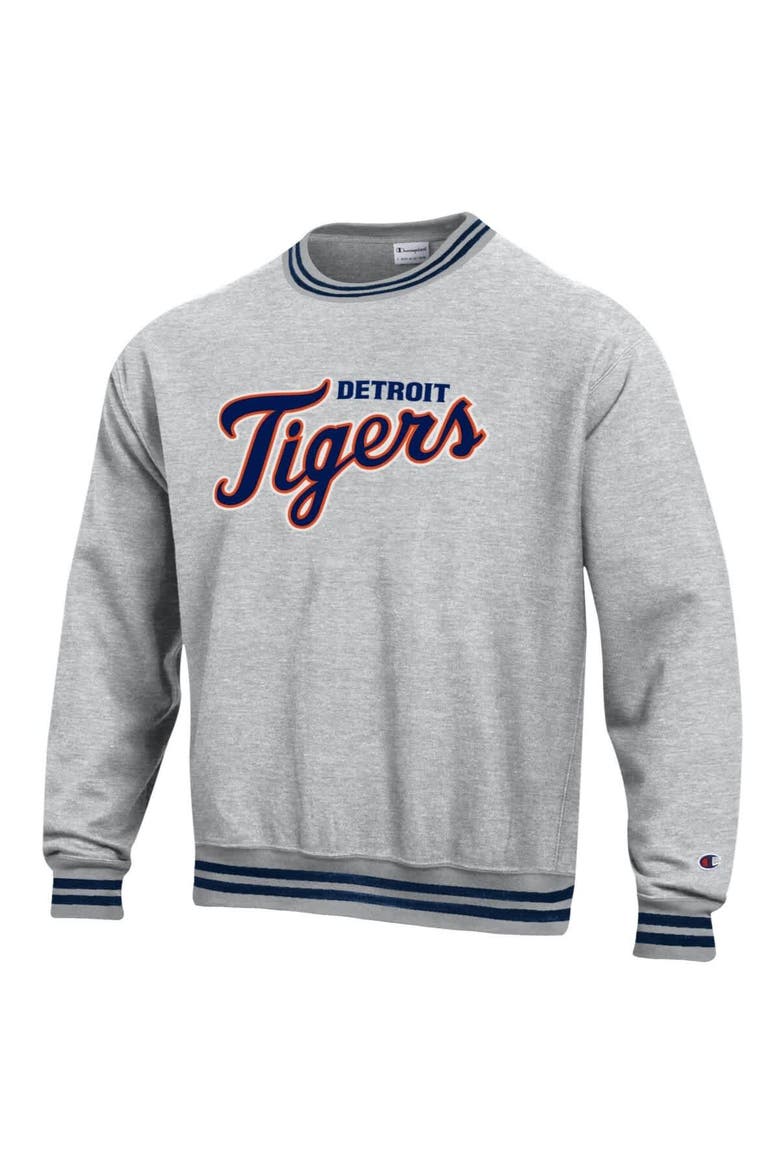 Men's Champion Heather Gray Detroit Tigers Reverse Weave Sweatshirt, Alternate, color, Heather Gray