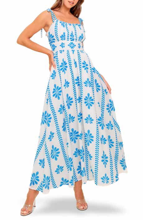 FLYING TOMATO Tie Shoulder Maxi Dress