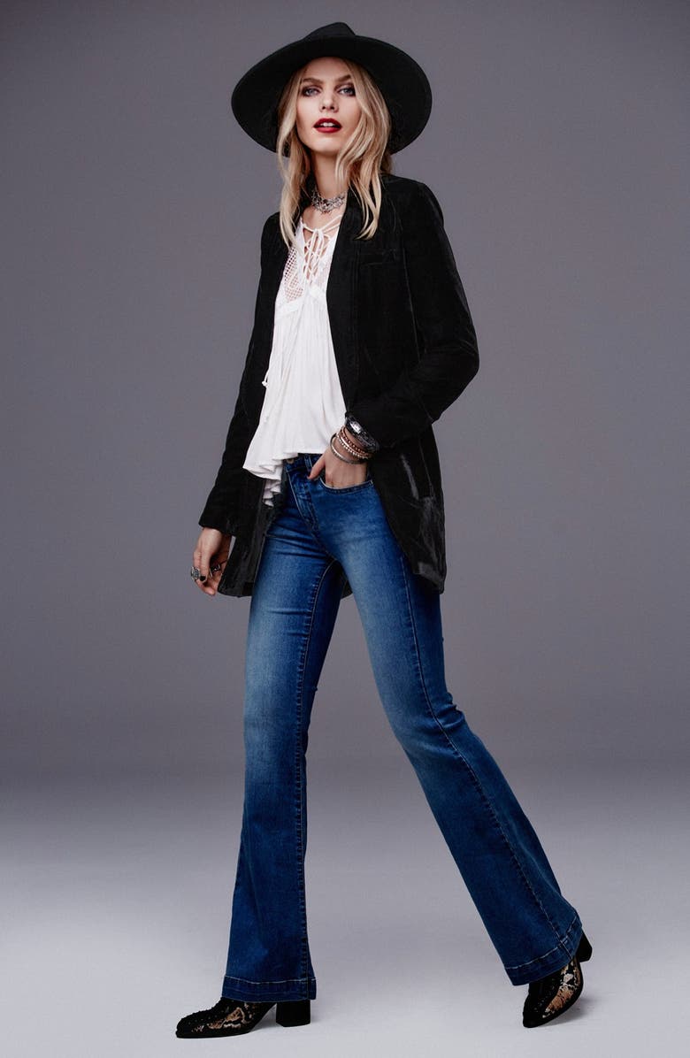 Free People Slouchy Velvet Blazer, Alternate, color,