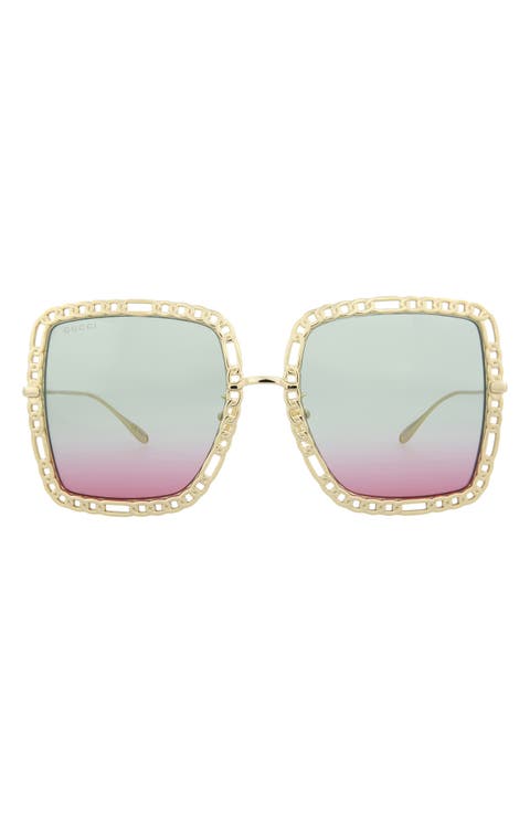 57mm Oversize Square Sunglasses