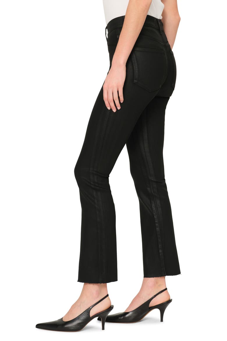 Bridget Instasculpt Coated Raw Hem Ankle Bootcut Jeans, Alternate, color, BLACK ULTIMATE COATED