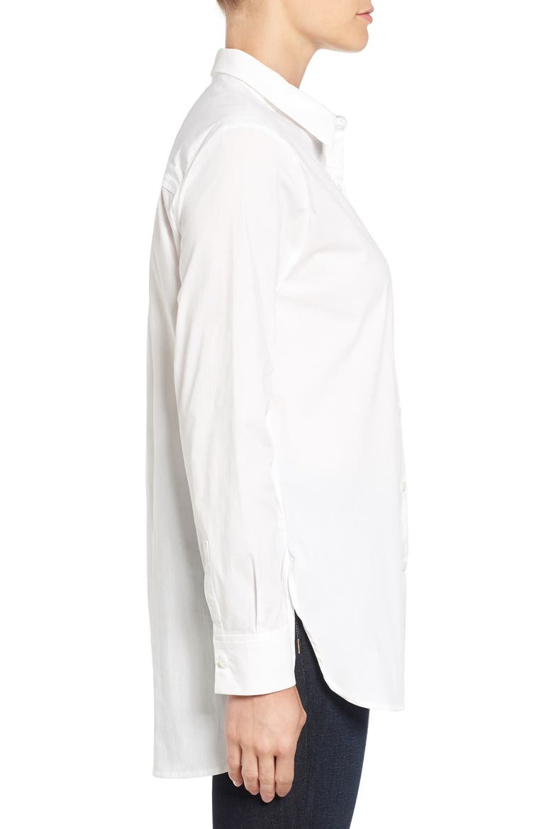 Poplin Boyfriend Shirt, Alternate, color, WHITE