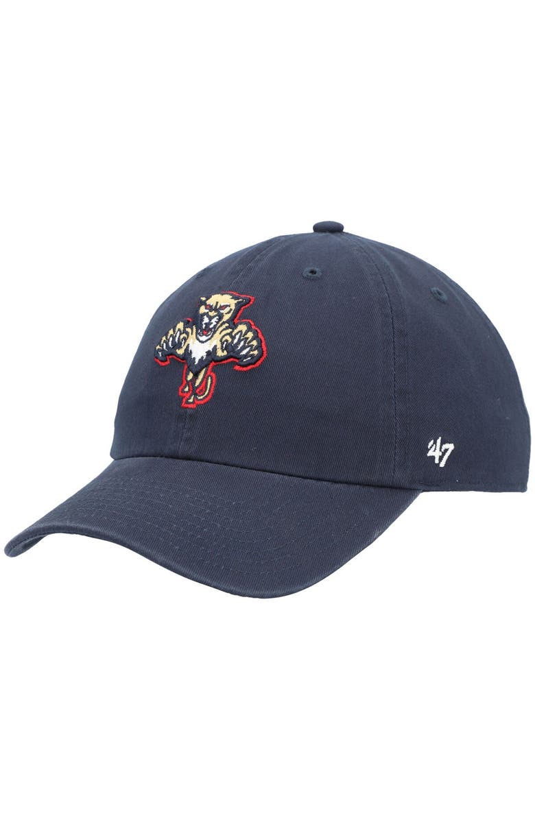 '47 Men's '47 Navy Florida Panthers Clean Up Adjustable Hat, Main, color,