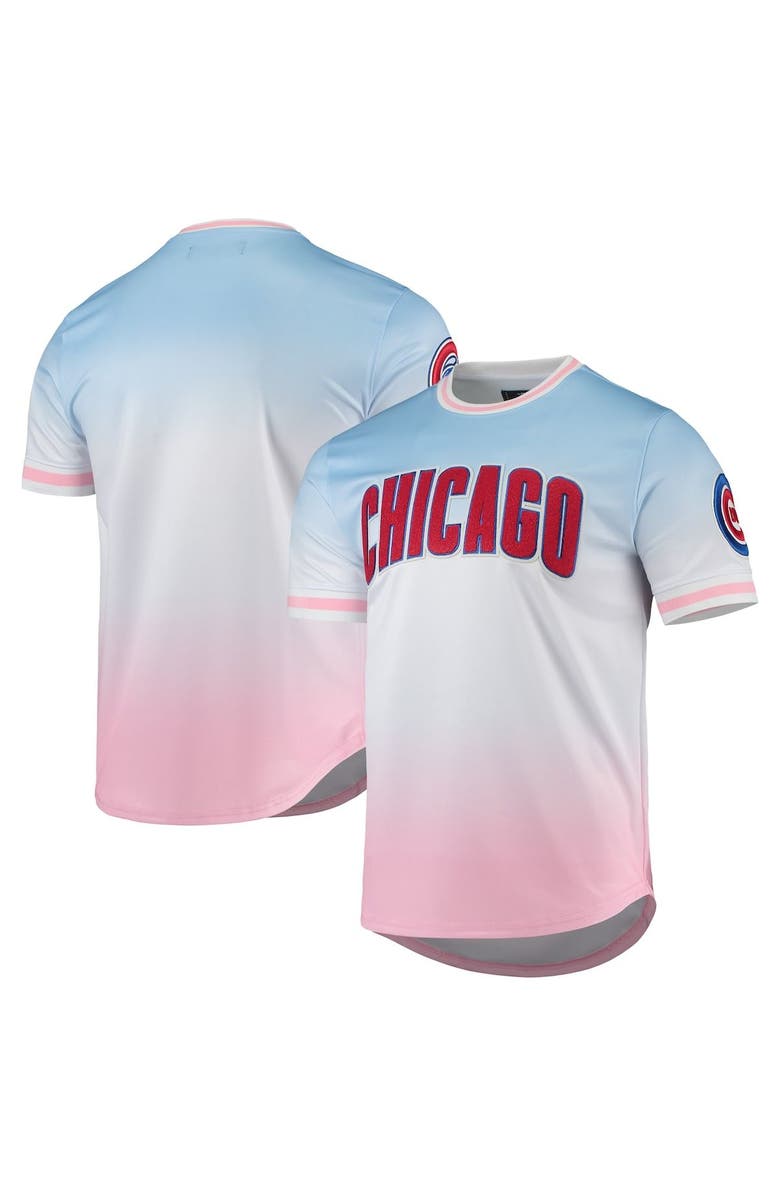 PRO STANDARD Men's Pro Standard Blue/Pink Chicago Cubs Ombre T-Shirt, Main, color, 