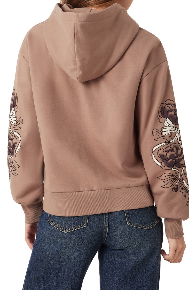Scotch & Soda Floral Graphic Sleeve Hoodie, Alternate, color, Taupe Grey