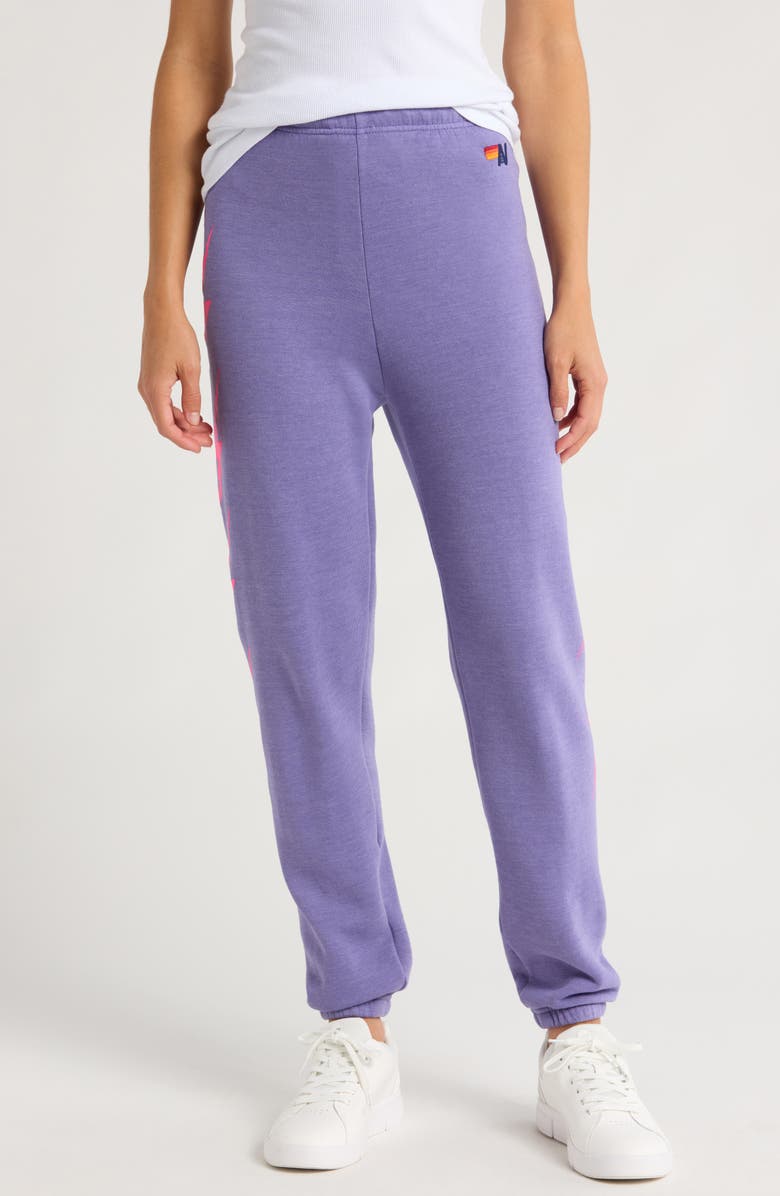 Aviator Nation Bolt 4 Sweatpants, Main, color, Lavender/ Neon Pink