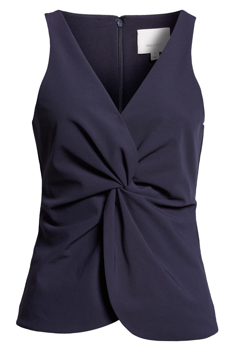Kenna Twist Sleeveless Top, Alternate, color, NAVY