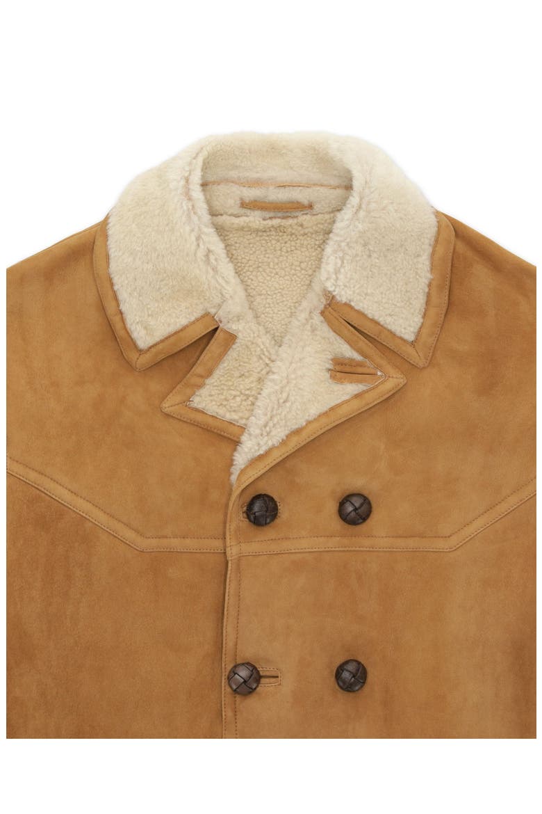 Shearling Double Breasted Jacket, Alternate, color, Camel
