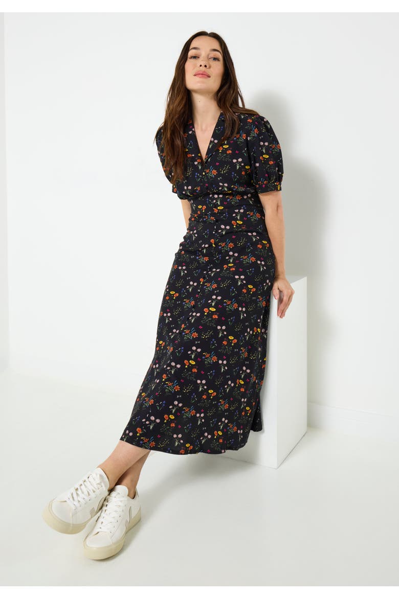 Vintage Midi Dress, Main, color, BLACK MINI GARDEN