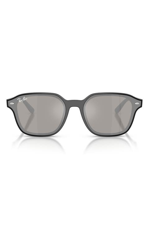 65mm Mirrored Oversize Square Sunglasses