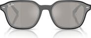 Ray-Ban 65mm Mirrored Oversize Square Sunglasses