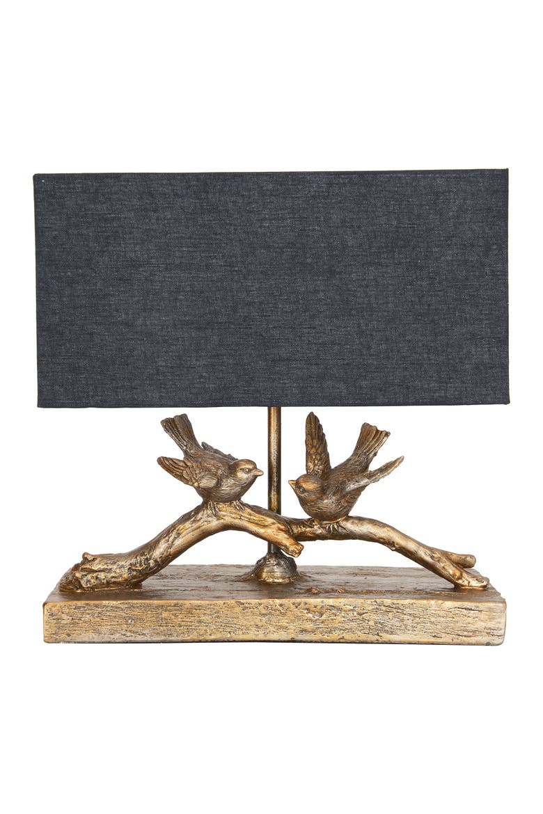 Bird Table Lamp with Shade, Main, color, Gold
